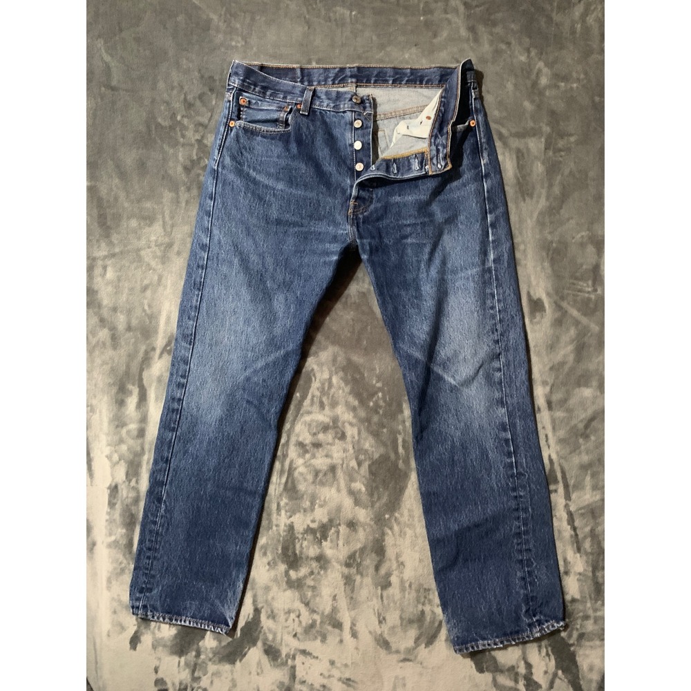 Levi's 501 Jeans Mens 34x30 Original Blue Button Fly Straight Leg Denim